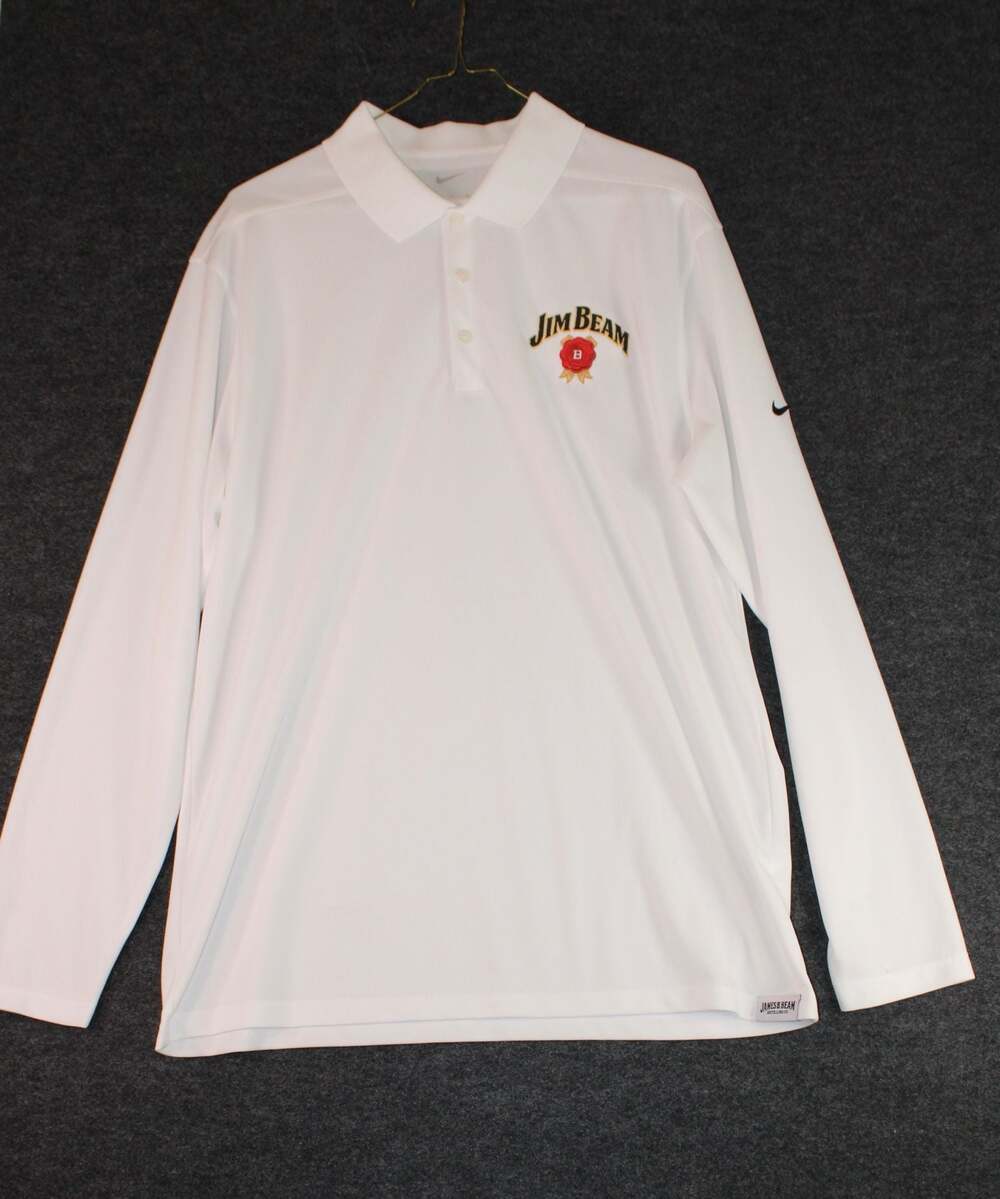 Nike Jim Beam Embroidered Long Sleeve Golf Dri-Fit Polo Shirt